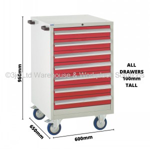 Euroslide Storage Cabinet Mobile 7 Drawers